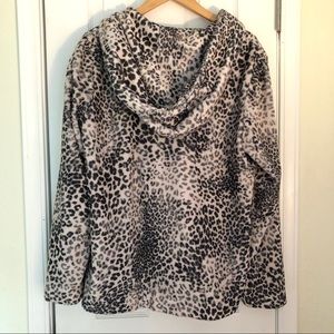 Dennis Basso faux fur snow leopard hooded coat